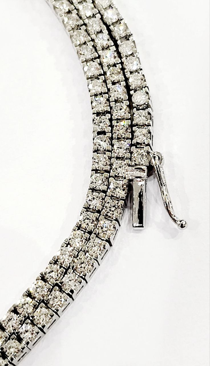 Collana modello tennis  Diamanti 5,35   in Oro Bianco 18 kt -750 - 50 cm Gem -Tech