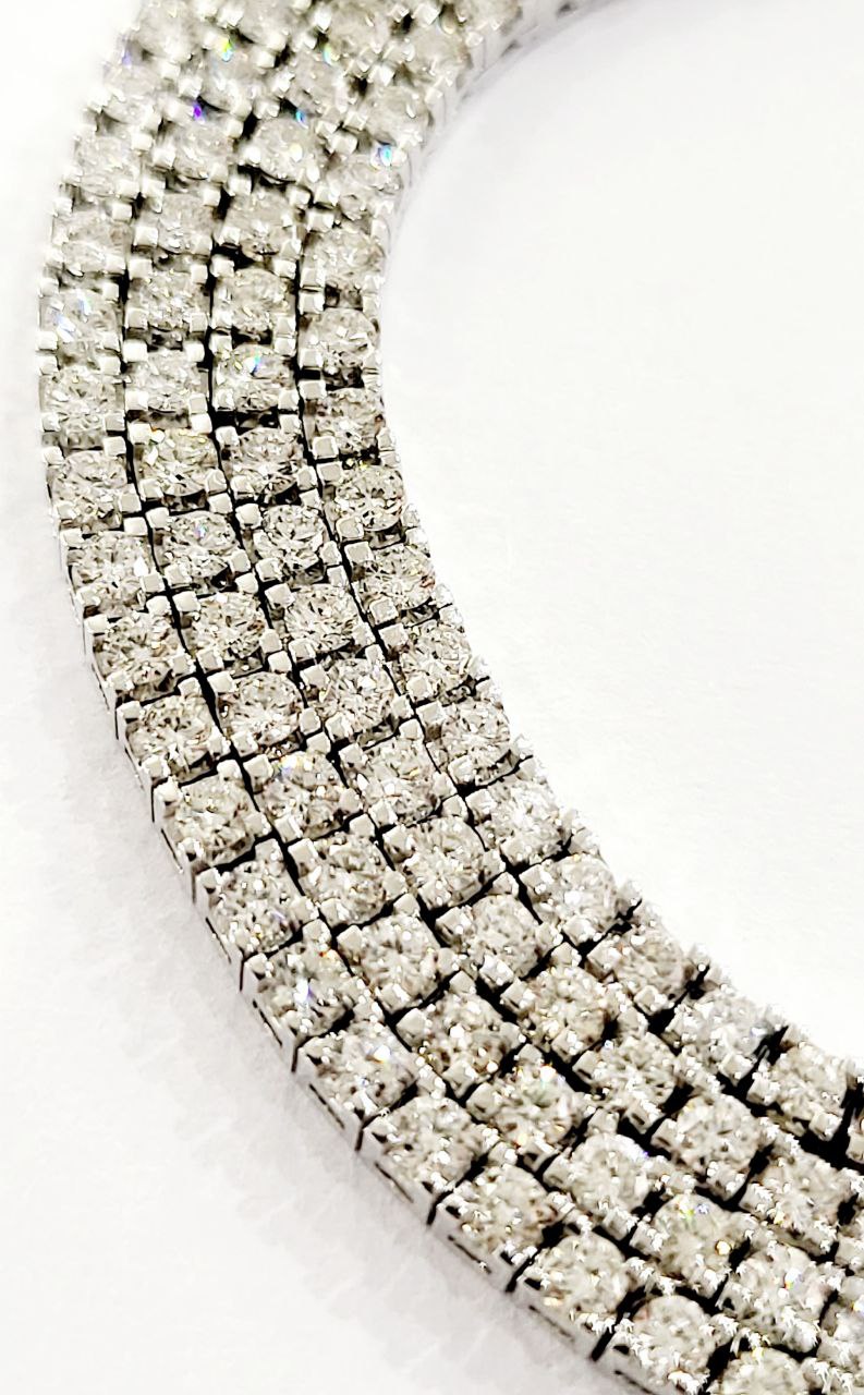 Collana modello tennis  Diamanti 5,35   in Oro Bianco 18 kt -750 - 50 cm Gem -Tech