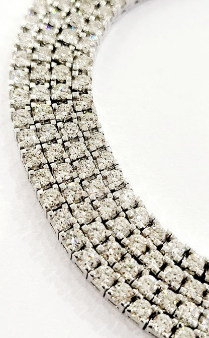 Collana modello tennis  Diamanti 5,35   in Oro Bianco 18 kt -750 - 50 cm Gem -Tech