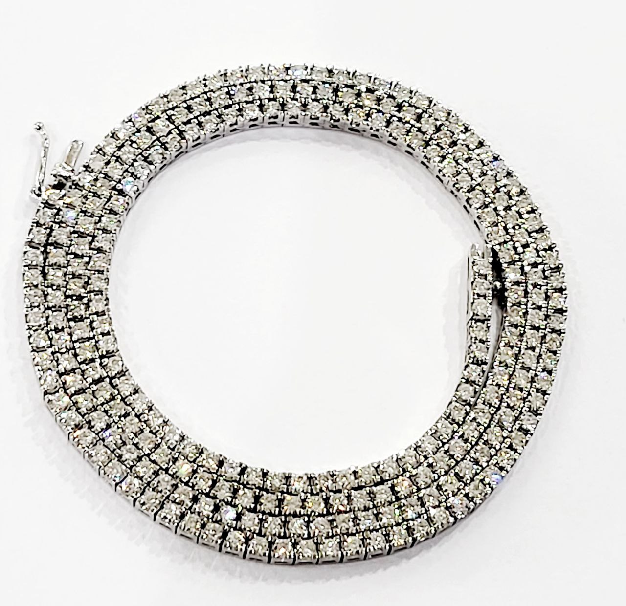 Collana modello tennis  Diamanti 5,35   in Oro Bianco 18 kt -750 - 50 cm Gem -Tech