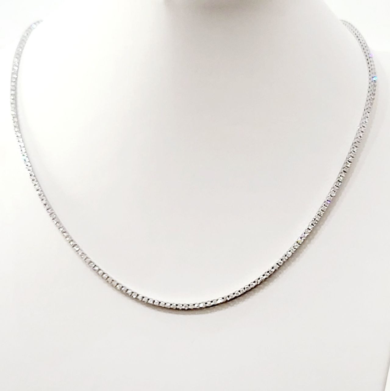 Collana modello tennis  Diamanti 5,35   in Oro Bianco 18 kt -750 - 50 cm Gem -Tech