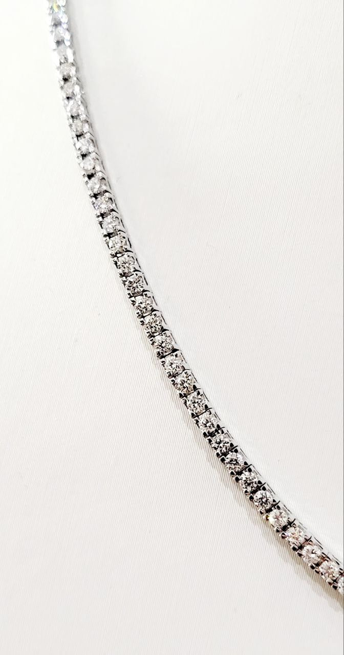 Collana modello tennis  Diamanti 5,35   in Oro Bianco 18 kt -750 - 50 cm Gem -Tech