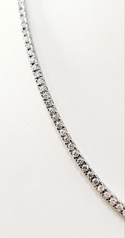Collana modello tennis  Diamanti 5,35   in Oro Bianco 18 kt -750 - 50 cm Gem -Tech