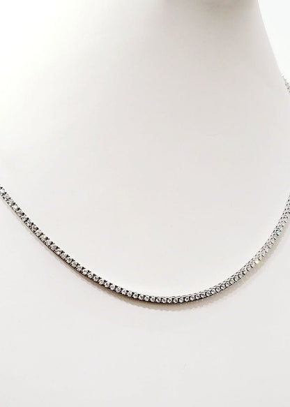 Collana modello tennis  Diamanti 5,35   in Oro Bianco 18 kt -750 - 50 cm Gem -Tech