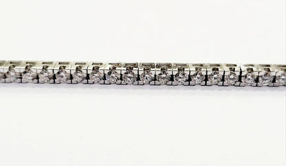 Bracciale modello  tennis in Oro Bianco 18 kt con Diamanti bianchi naturali Ct 3,10- 17 cm