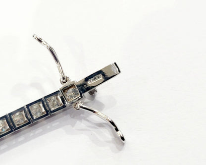 Bracciale modello  tennis in Oro Bianco 18 kt con Diamanti bianchi naturali Ct 3,10- 17 cm