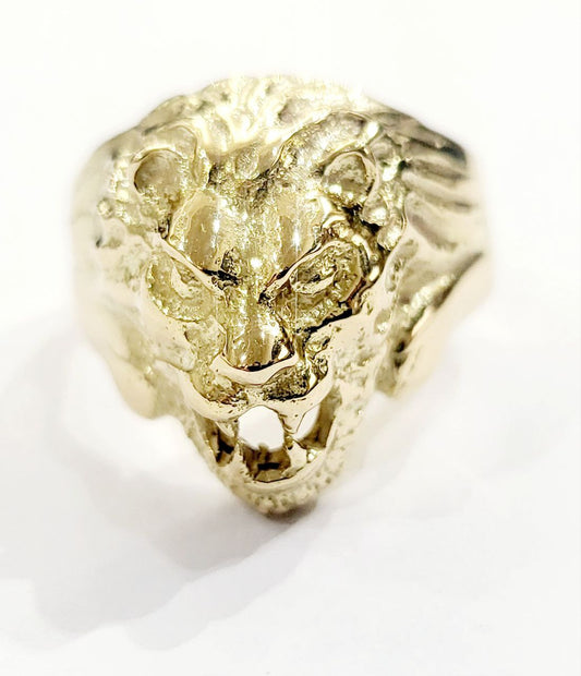 Anello testa di leone a fascia in Oro Giallo 18 kt (750) -  - Oreficeria