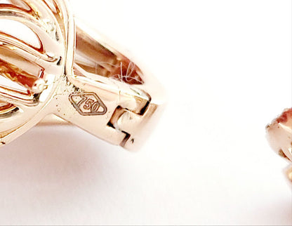Orecchini Esclusivi da Donna modello fantasia in Oro Rosa con Diamanti Zaffiro e Diamanti 18kt-750