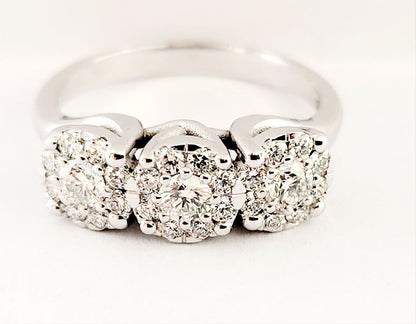 Anello trilogy modello  magic in Oro Bianco con Diamanti 0,93 ct 18kt (750)