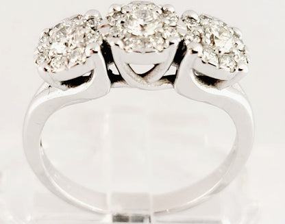 Anello trilogy modello  magic in Oro Bianco con Diamanti 0,93 ct 18kt (750)