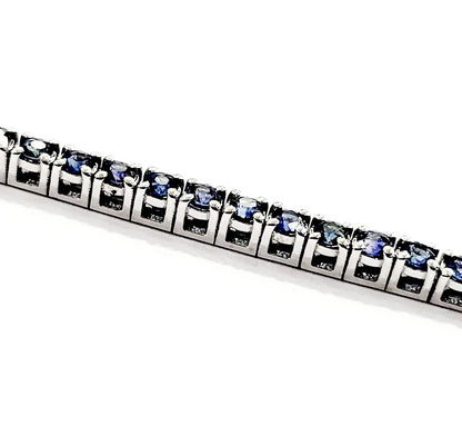 Bracciale Tennis con zaffiro blu natural ct 2,55 in Oro bianco 18kt-750 -19 cm
