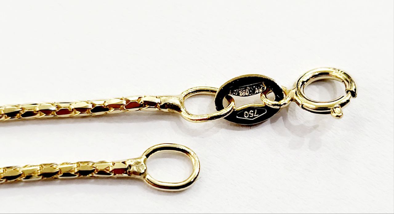 Collana modello cobra con pendente Croce   in Oro Giallo con Diamanti 0,80 totali ct 18 kt-750