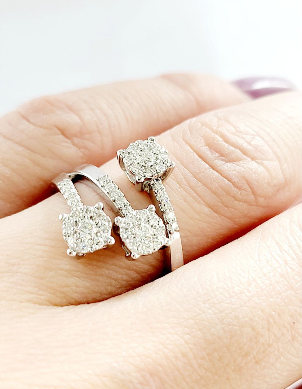 Anello Trilogy  modello magic con Diamanti ct 0,49  in Oro Bianco 18 kt (750)