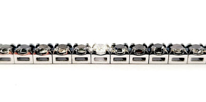 Bracciale Tennis Oro Bianco 18kt-750 Diamanti Neri ct 6,00 Diamanti Bianchi ct 0,48 - Certificato Gem-Tech