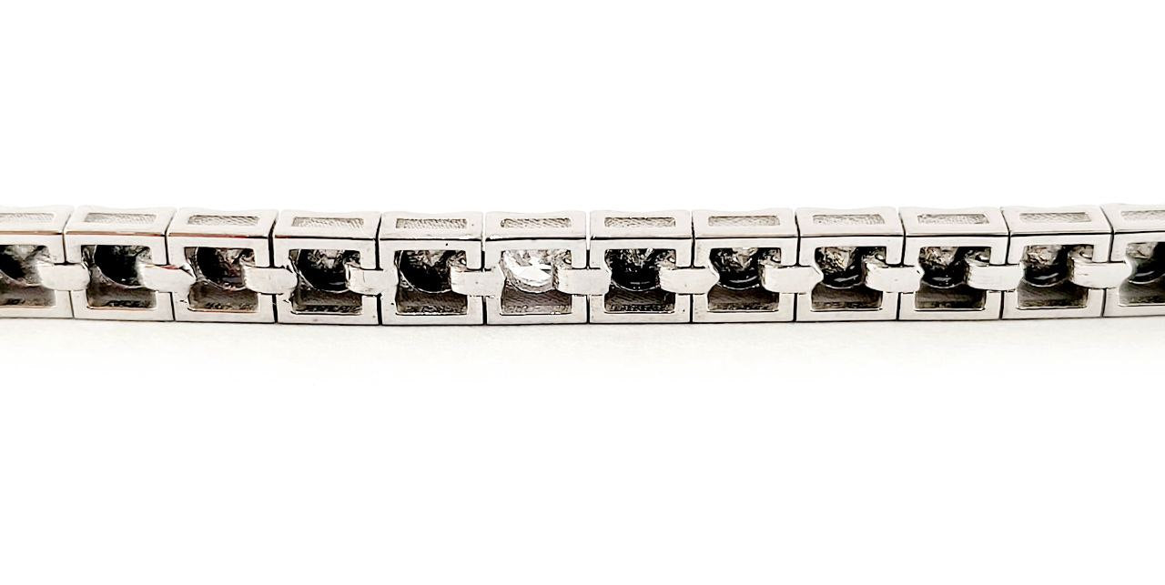Bracciale Tennis Oro Bianco 18kt-750 Diamanti Neri ct 6,00 Diamanti Bianchi ct 0,48 - Certificato Gem-Tech