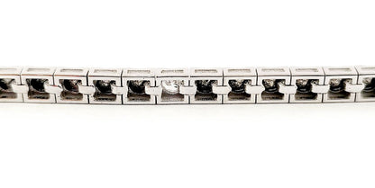 Bracciale Tennis Oro Bianco 18kt-750 Diamanti Neri ct 6,00 Diamanti Bianchi ct 0,48 - Certificato Gem-Tech