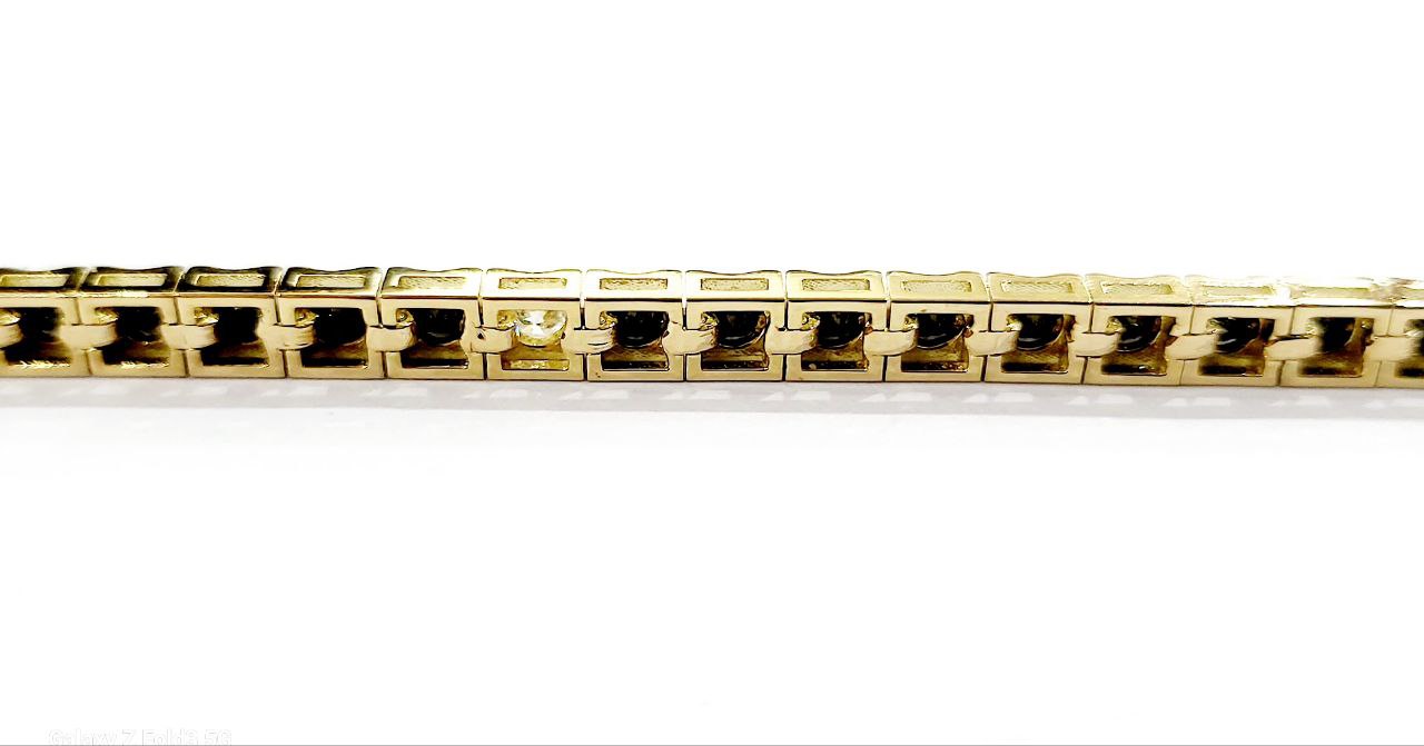 Bracciale Tennis Oro Giallo  18kt-750 Diamanti Neri ct 6,05  Diamanti Bianchi ct 0,48 - Certificato Gem tech