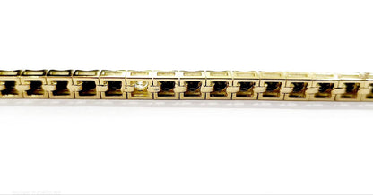 Bracciale Tennis Oro Giallo  18kt-750 Diamanti Neri ct 6,05  Diamanti Bianchi ct 0,48 - Certificato Gem tech