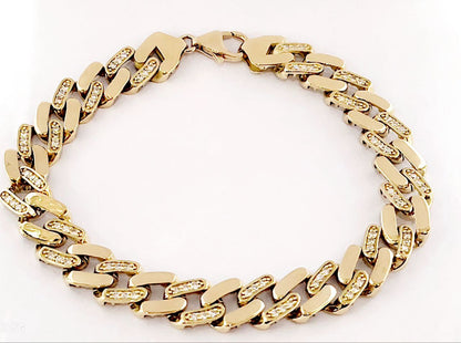 Bracciale unisex grumetta Oro Giallo 18kt-750 ct 1,55 Diamanti