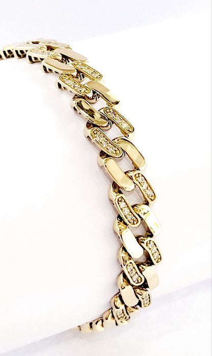 Bracciale unisex grumetta Oro Giallo 18kt-750 ct 1,55 Diamanti