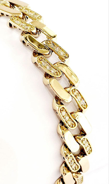 Bracciale unisex grumetta Oro Giallo 18kt-750 ct 1,55 Diamanti
