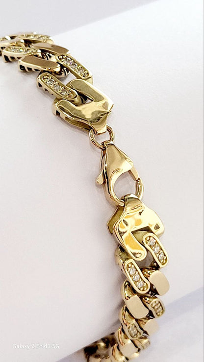 Bracciale unisex grumetta Oro Giallo 18kt-750 ct 1,55 Diamanti