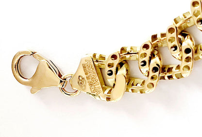 Bracciale unisex grumetta Oro Giallo 18kt-750 ct 1,55 Diamanti