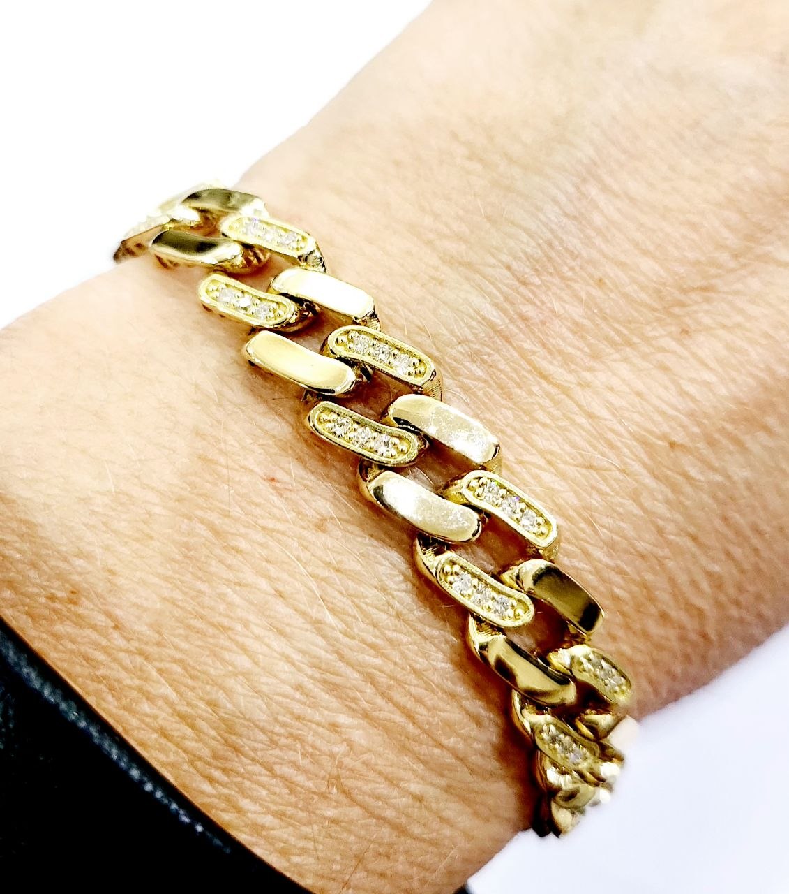Bracciale unisex grumetta Oro Giallo 18kt-750 ct 1,55 Diamanti