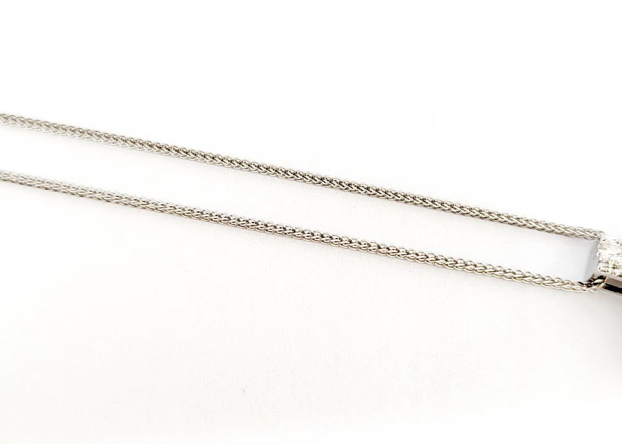 Collana Croce in Oro Bianco 18K con Diamanti 0,50 ct