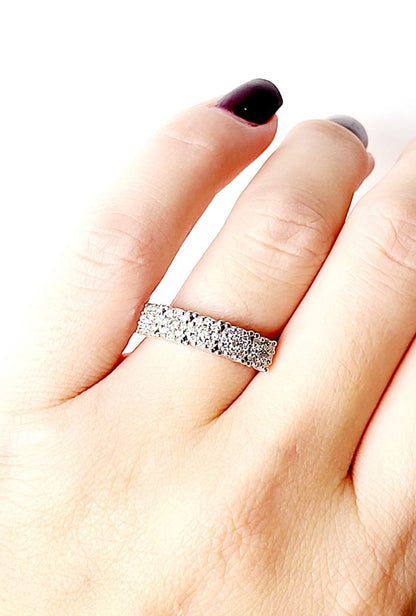 Anello veretta  magic  con diamanti 0,40 ct in Oro Bianco 18 kt (750)