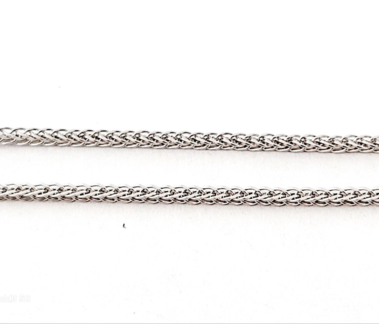 Collana pendente a goccia con doppio giro di Diamanti 0,35 ct e Rubino 0,25 ct in oro bianco 18kt (750)