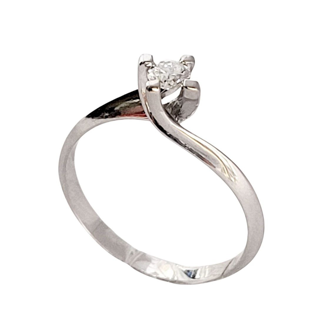 Anello Solitario Valentino in Oro bianco con Diamante 0,20 ct 18 kt (750)