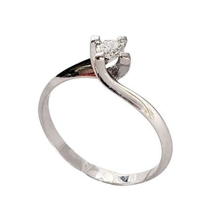 Anello Solitario Valentino in Oro bianco con Diamante 0,20 ct 18 kt (750)