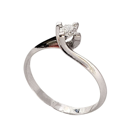 Anello Solitario Valentino in Oro bianco con Diamante 0,20 ct 18 kt (750)