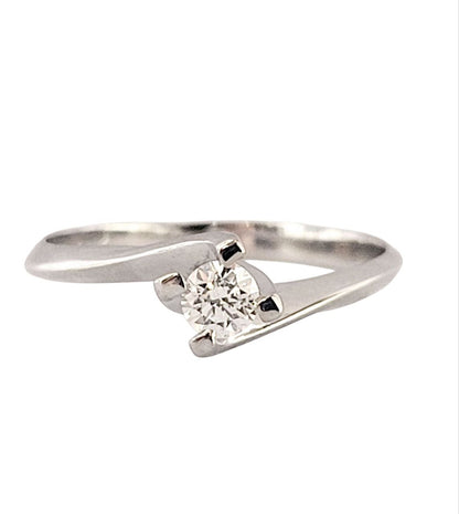 Anello solitario Valentino in oro 18K con diamante ct 0,20 + certificato gemmologico