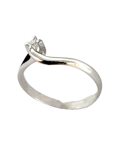 Anello solitario Valentino in oro 18K con Diamante ct 0,10 + certificato gemmologico