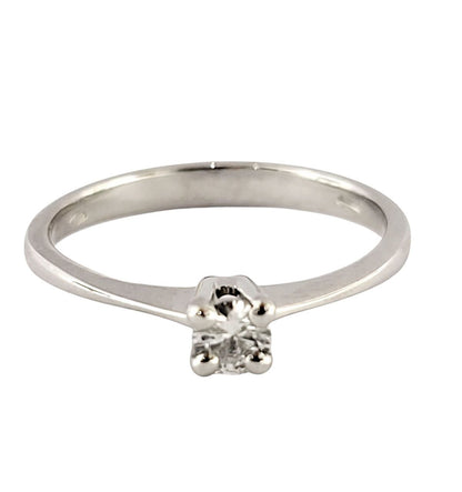 Anello solitario Tiffany 4 griffe Diamante ct 0,10 certificato gemmologico