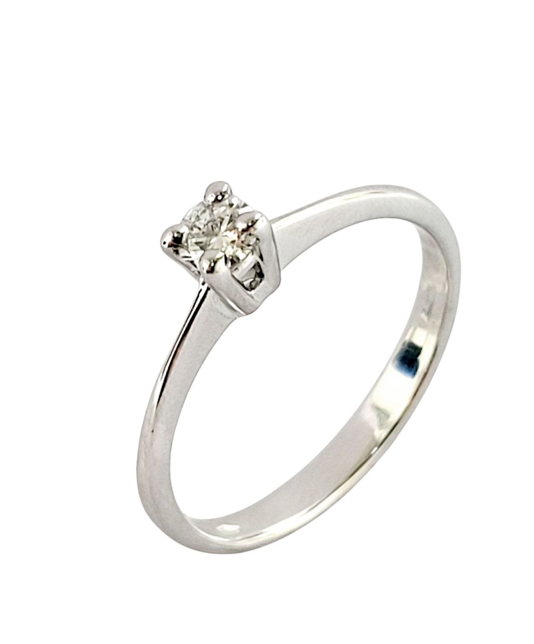 Anello solitario Tiffany 4 griffe Diamante ct 0,10 certificato gemmologico