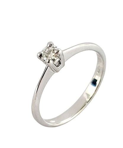 Anello solitario Tiffany 4 griffe Diamante ct 0,10 certificato gemmologico