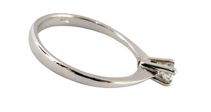 Anello solitario Tiffany 4 griffe Diamante ct 0,10 certificato gemmologico