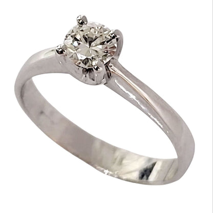 Anello solitario Tiffany 4 griffe in oro 18K con diamante ct 0,30 + certificato gemmologico