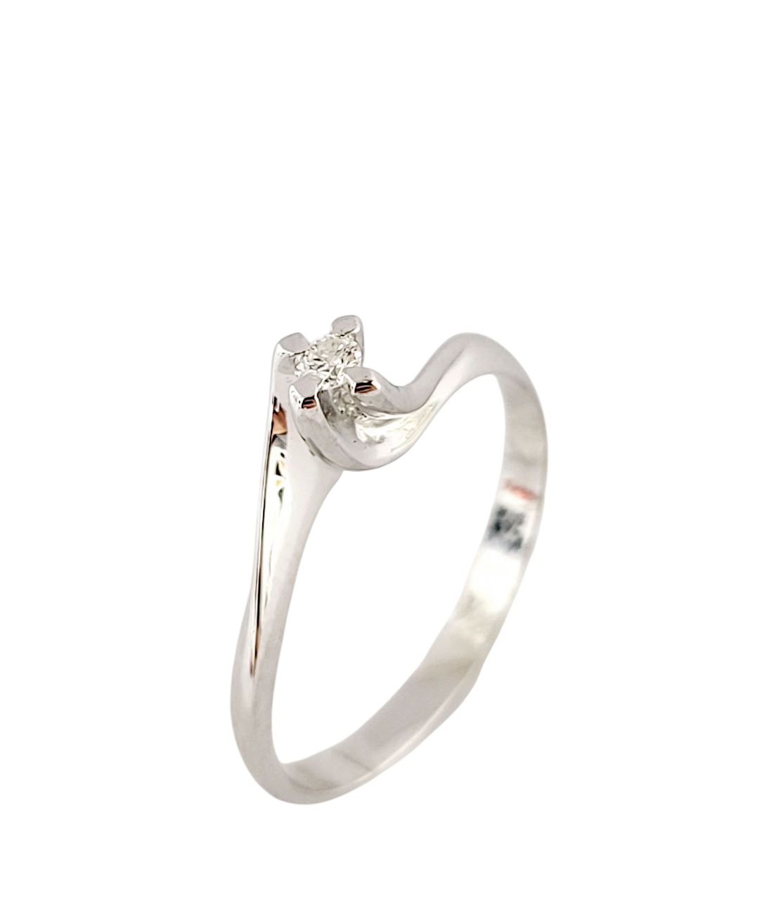 Anello solitario Valentino in oro bianco 18k con Diamante ct 0,10