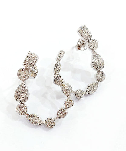 Orecchini Donna cerchio aperto Oro 18kt -750 Diamanti ct 1,28