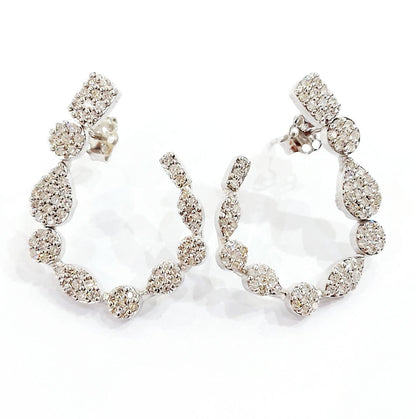 Orecchini Donna cerchio aperto Oro 18kt -750 Diamanti ct 1,28