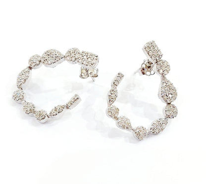 Orecchini Donna cerchio aperto Oro 18kt -750 Diamanti ct 1,28