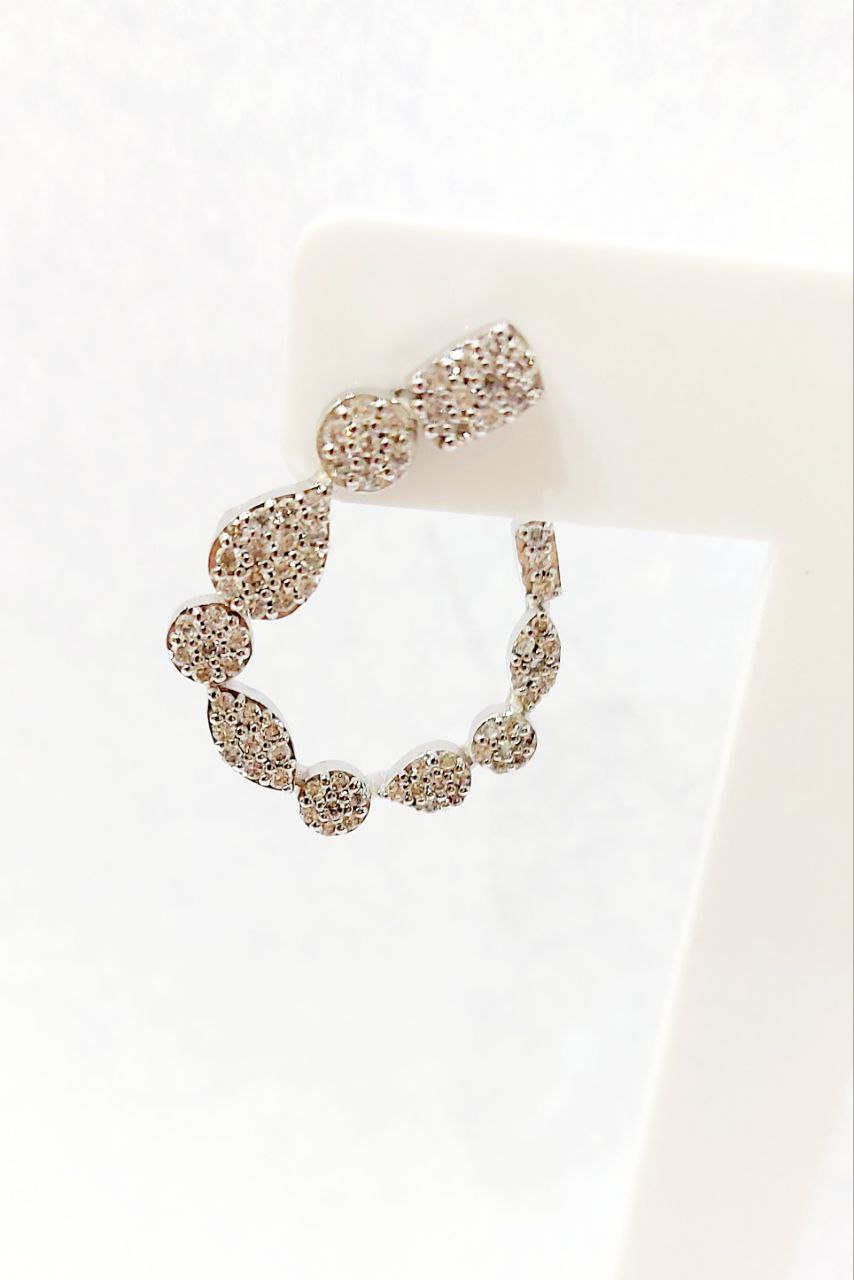 Orecchini Donna cerchio aperto Oro 18kt -750 Diamanti ct 1,28