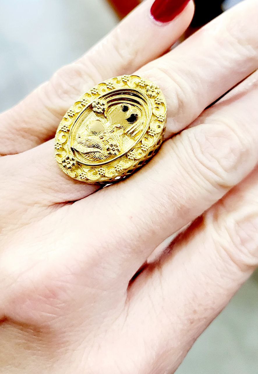 Anello vintage fascia larga schiava Oro 18kt - Oreficeria