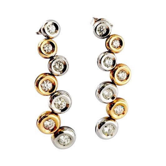 Orecchini a cipollina Astralia in Oro Bianco e Oro Rosa con Diamanti 2,02 ct 18 kt (750)