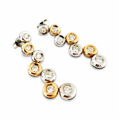 Orecchini a cipollina Astralia in Oro Bianco e Oro Rosa con Diamanti 2,02 ct 18 kt (750)