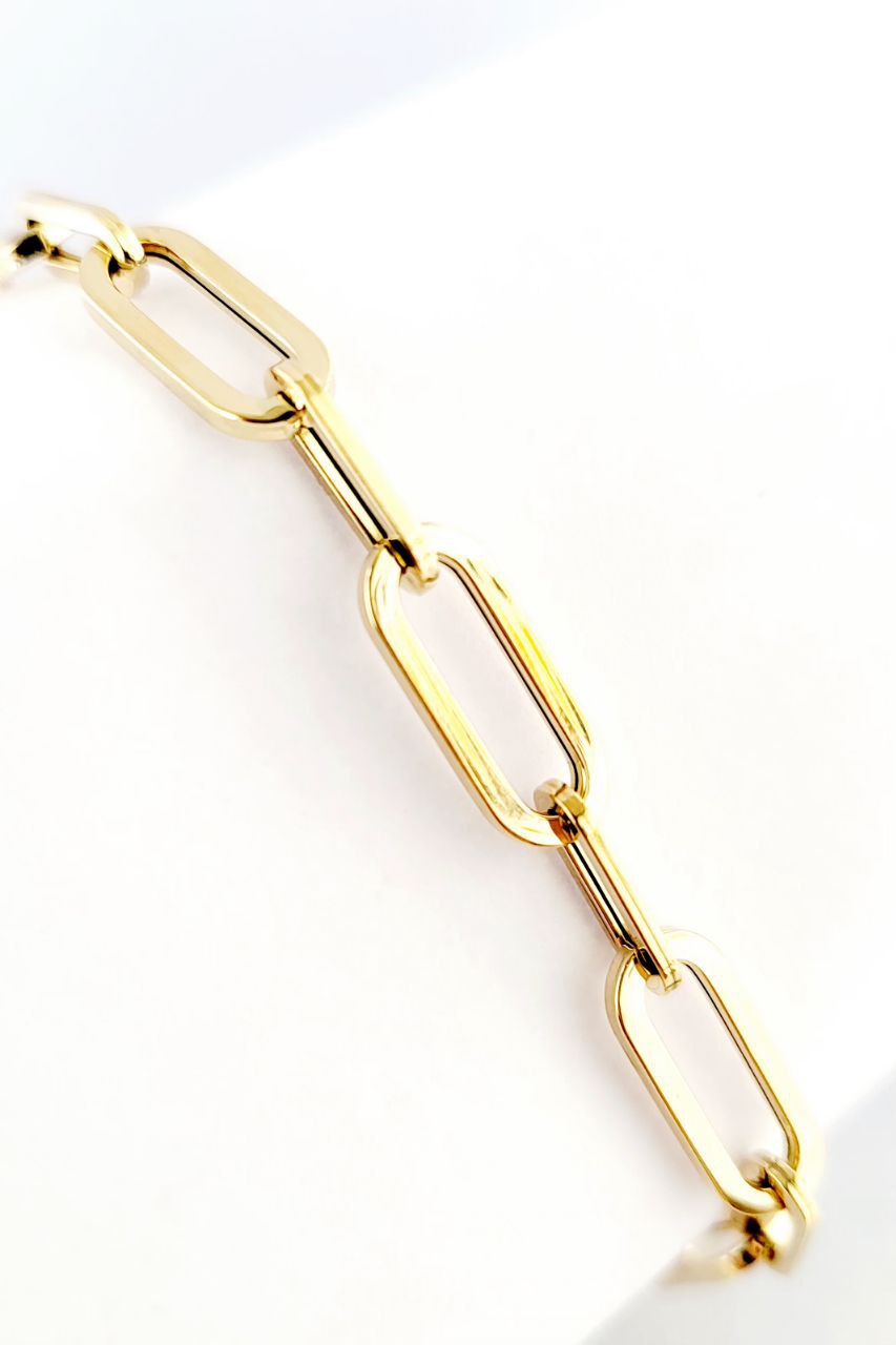 Bracciale maglia a catena ovale in oro giallo 18Kt - 2.410gr - Oreficeria